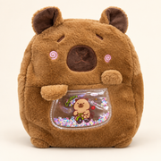 Capybara Kinder-Rucksack aus Plüsch mit Glitzerdetail