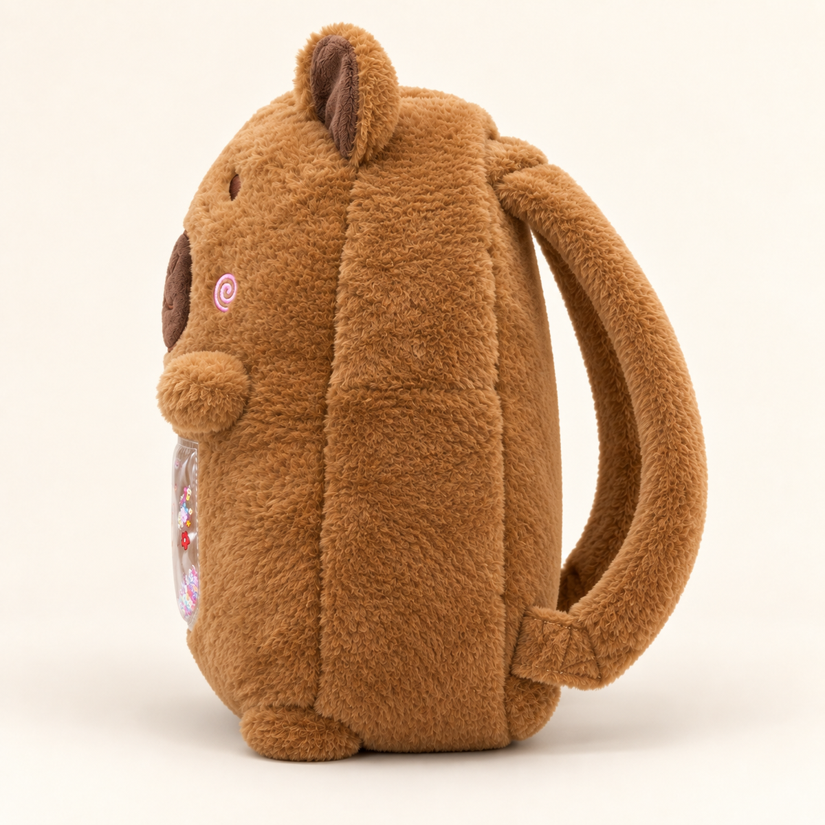 Capybara Kinder-Rucksack aus Plüsch mit Glitzerdetail