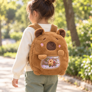 Capybara Kinder-Rucksack aus Plüsch mit Glitzerdetail